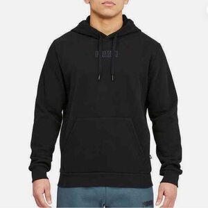 Men embroidered black puma hoodie with Kangaroo pocket size small